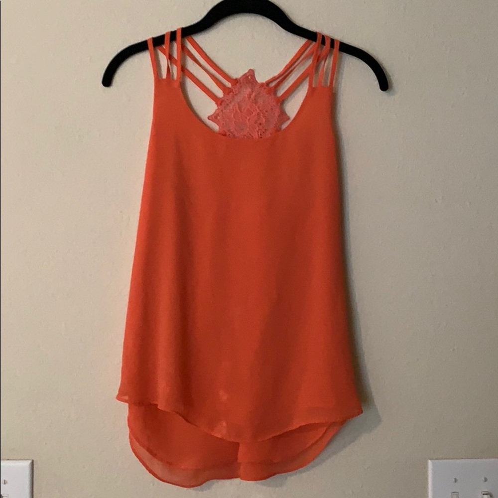 Bright orange tank top